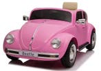 Kinderauto, VW BEETLE,  roze, 12V , leder, 2.4ghz, NIEUW!!, Ophalen of Verzenden, Nieuw