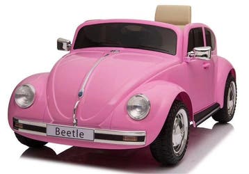 Kinderauto, VW BEETLE,  roze, 12V , leder, 2.4ghz, NIEUW!!, Ophalen of Verzenden, Nieuw
