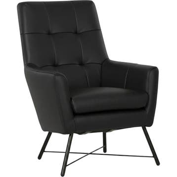 Leren fauteuil Proud - Toledo Nero (zwart), Nieuw, Ophalen of Verzenden, 75 tot 100 cm, Industrieel, Modern