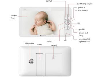 Veiling - Qualista Baby Monitor Pro babyfoon met camera 7&qu, Kinderen en Baby's, Babyfoons, Nieuw