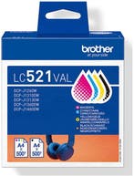 Brother LC521VAL inktcartridge 4 stuk(s) Origineel Zwart,, Ophalen of Verzenden, Nieuw