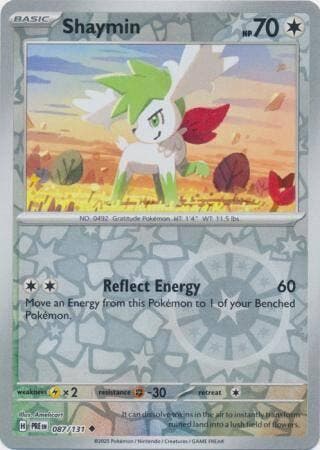 Shaymin 087/131 reverse holo Prismatic Evolutions, Ophalen of Verzenden, Nieuw, Losse kaart, Foil