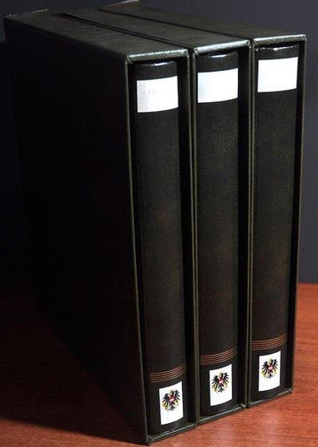 Accessoires Oostenrijk - 3 lege luxe Lindner albums met, Postzegels en Munten, Gestempeld