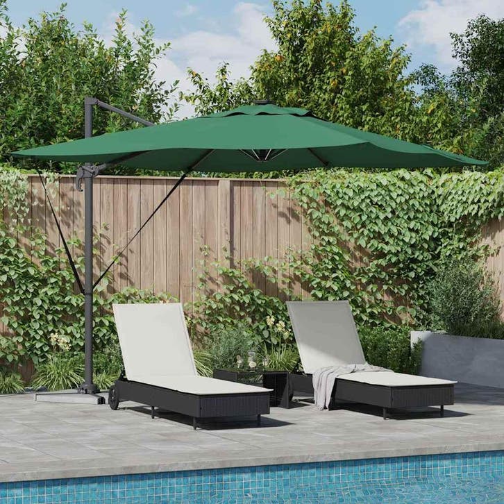 vidaXL Parasol Groen 286 x 284 x 270 cm Aluminium en, Tuin en Terras, Parasols, Nieuw, 2 tot 3 meter, Verzenden