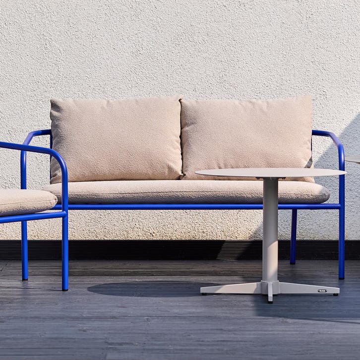 *WOONWINKEL* Brafab Bendt Tuinbank Met Teddy Stof Blauw Alum, Tuin en Terras, Tuinsets en Loungesets, Nieuw, Verzenden