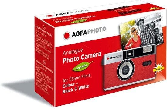 AgfaPhoto 603001 - 35mm Point and Shoot Film Camera - Rood (, Audio, Tv en Foto, Fotocamera's Analoog, Zo goed als nieuw, Verzenden