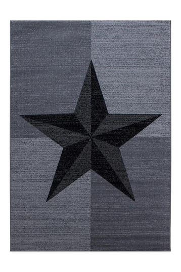 Retro Vloerkleed | Plus | Stervorm | Grijs | 140x200 cm, Verzenden, Nieuw