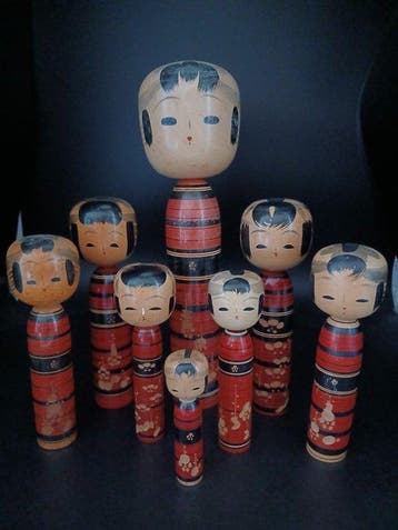 Beeldje - Schitterende set van 8 vintage traditionele