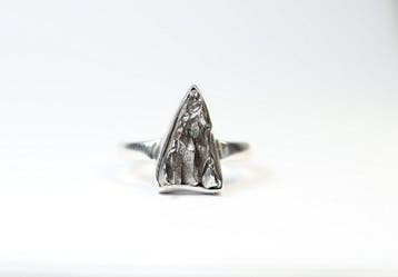 Meteoriet Campo del Cielo ring / nieuw 925. Sterlingzilver -