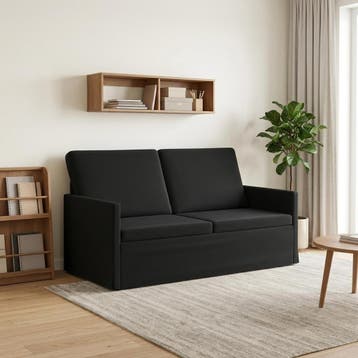 vidaXL 2-zits bank Zwart 150 x 81 x 82 cm fluweel, Huis en Inrichting, Verzenden, Minder dan 150 cm, Metaal, Nieuw