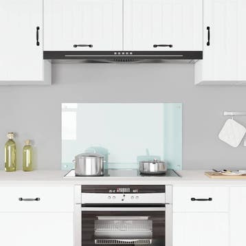 vidaXL Spatscherm keuken 90x50 cm gehard glas melkwit, Verzenden, Nieuw
