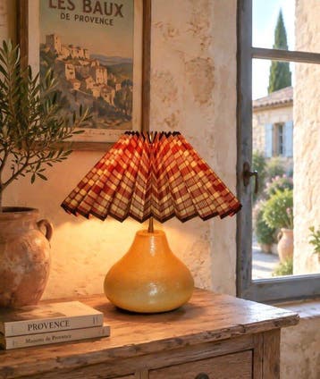 Lamp - Steengoed, Stof - Provencaalse Mas-lamp, Nieuw