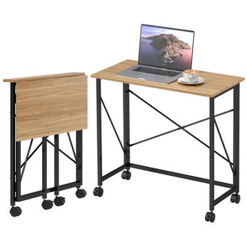 TRUUSK Opklapbare Kleine Bureau 80 cm - Met Wielen - Ruimteb, Verzenden, Nieuw