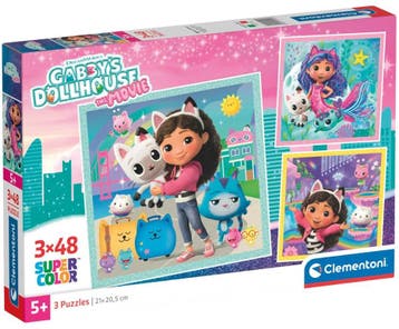 Gabbys Dollhouse Puzzel (3x48 stukjes) | Clementoni -, Verzenden, Nieuw
