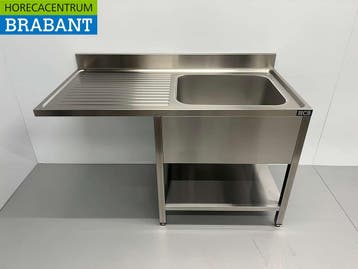 HCB RVS Spoeltafel Spoelbak Premium-line Gelast model 140 cm, Ophalen of Verzenden, Nieuw in verpakking