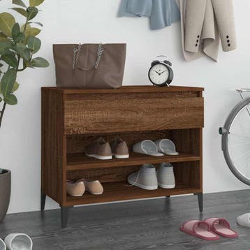 vidaXL Schoenenkast 70x36x60 cm bewerkt hout gerookt, Verzenden, Nieuw