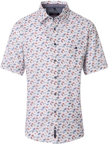 Casa Moda Casual Overhemd Korte Mouw Met Palmboom Motief, Verzenden, Nieuw, Blauw