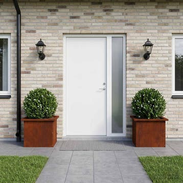 vidaXL Plantenbak met led 2 st Roestkleurig 30 x 40 x 30 cm, Verzenden, Minder dan 60 cm, Nieuw, Metaal