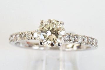 Verlovingsring - 14 karaat Witgoud - 0.99ct. tw. Diamant