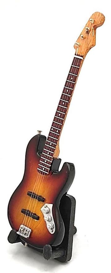 Baby miniatuur replica Fender basgitaar 15 cm Jaco Pastorius, Ophalen of Verzenden, Nieuw, Pop, Beeldje of Miniatuur