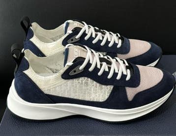 Dior B25 Oblique Runner Sneaker | Blue, Blauw, Nieuw, Ophalen of Verzenden, Sneakers of Gympen