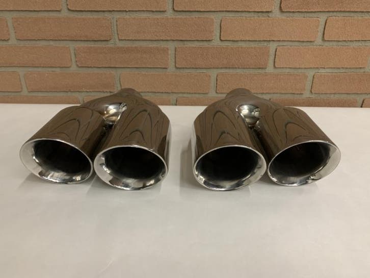 rvs dubbel 3,5 inch Uitlaat sierstukken set R + L, Auto-onderdelen, Overige Auto-onderdelen, Nieuw, Ophalen of Verzenden
