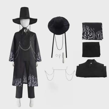 Jinu Cosplay Kostuum Set - Zwart Pak Outfit met Hoed, Riem e, Verzenden, Nieuw