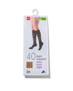HEMA 2-pak kniekousen licht ondersteunend 40 denier poeder, Verzenden, Nieuw
