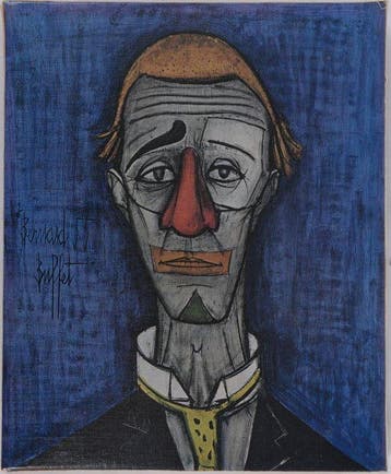 Bernard Buffet (1928-1999) - Le Clown au fond bleu