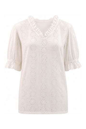 Kaffe Curve Blouse in maat 50 Wit, Kaffe Curve, Verzenden, Zo goed als nieuw, Wit
