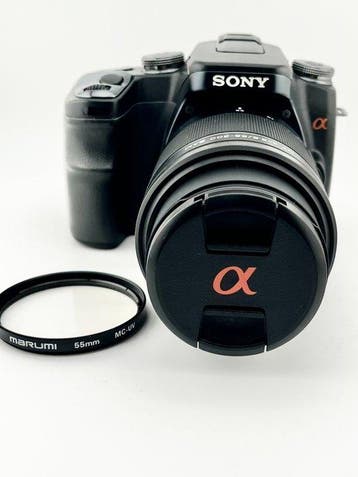 Sony DSLR-A100 + DT 55-200mm f/4-5.6 SAM Digitale camera, Nieuw