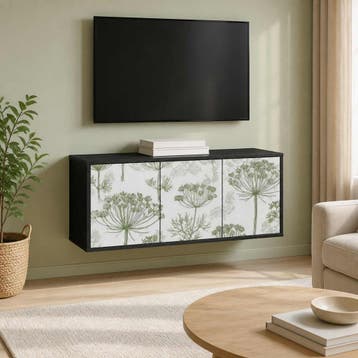 vidaXL Wandgemonteerd tv-meubel GOTHA 102 x 33 x 40 cm Zwart, Minder dan 50 cm, Verzenden, Nieuw, Minder dan 100 cm