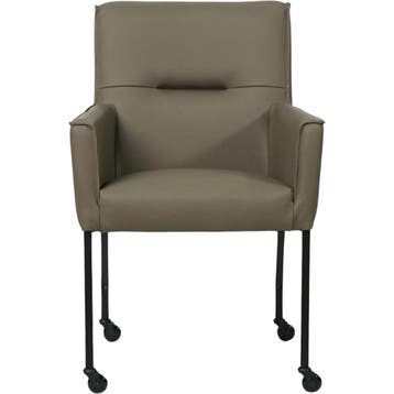 Set van 10 Leren eetkamerstoelen Lucky - Toledo Smog, Ophalen of Verzenden, Nieuw, Leer, Vijf, Zes of meer stoelen