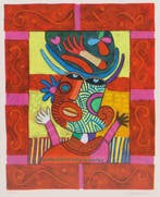 Clemens Briels (1946) - Gloria brings wood to the fire