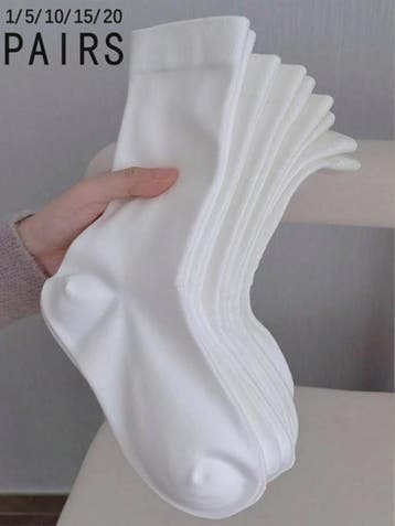 Dames Sokken Wit - 5/10/15/20 Paar - Koreaanse Stijl Mid-Cal, Kleding | Dames, Sokken en Kousen, Verzenden, Nieuw