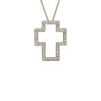 Witgouden vintage kruis hanger met diamant 18 kt, Ophalen of Verzenden, Nieuw