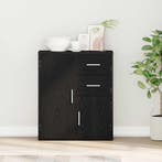 vidaXL Dressoir met lade Zwart Eiken 60 x 31 x 70 cm Bewerkt, Huis en Inrichting, Kasten | Dressoirs, Verzenden, Nieuw, Overige houtsoorten