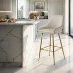 Barkruk Avane met rugleuning, gestoffeerd, fluweeloptiek - S, Verzenden, Nieuw