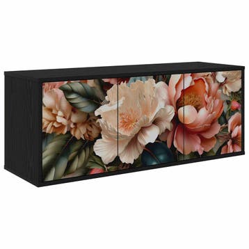 vidaXL Wandgemonteerd tv-meubel BORNE 102 x 33 x 40 cm Zwart, Minder dan 50 cm, Verzenden, Nieuw, Minder dan 100 cm