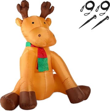 Opblaasbaar rendier XL verlicht 180 cm (Kerst artikelen), Verzenden, Nieuw