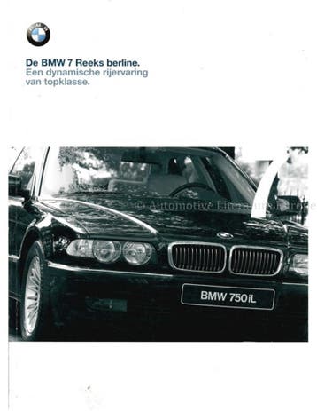 1999 BMW 7 SERIE BROCHURE NEDERANDS, Nieuw, BMW, Author