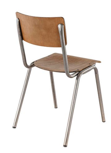 Vintage industriële schoolstoel - stoelen - metaal hout, Ophalen of Verzenden, Nieuw in verpakking, Meubilair