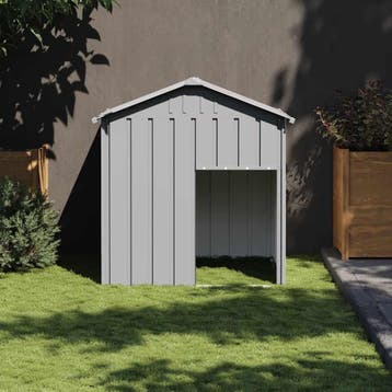 vidaXL Hondenhok met dak 117x103x123 cm gegalvaniseerd staal, Dieren en Toebehoren, Verzenden, Nieuw