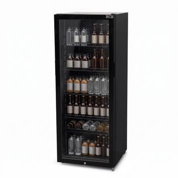 HCB Glasdeurkoeling - 248 liter - zwart - 230V, Verzenden, Nieuw in verpakking, Koelen en Vriezen