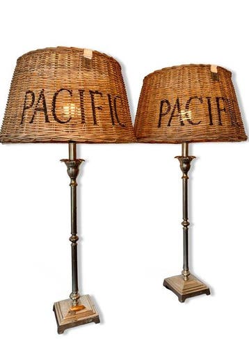 Rivièra Maison - Tafellamp - Chroom, Rattan - Set Pacific
