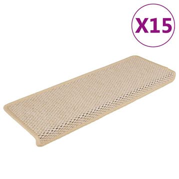 vidaXL Trapmatten zelfklevend 15 st sisal-look 65x21x4 cm, Verzenden, Nieuw