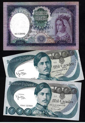 Portugal. - 3 x 1000 Escudos - various dates (Zonder