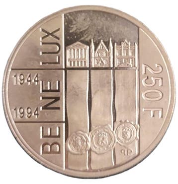 Zilveren 250 Frank 1994 Luxemburg - Benelux, Postzegels en Munten, Munten en Bankbiljetten | Verzamelingen, Verzenden, Munten