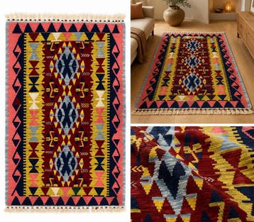 Authentieke Handgewoven Kilim Tapijt, Verzenden, Nieuw, Rechthoekig, 100 tot 150 cm