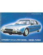 1984 CITROËN CX DIESEL TURBO INSTRUCTIEBOEKJE ZWEEDS